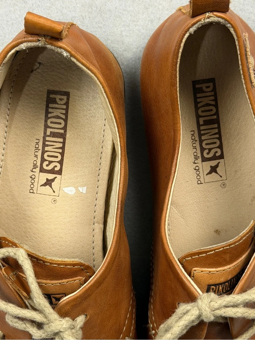 Pikolinos Calabria W9K-4985 Brandy Leather Lace-Up Flats Size 36